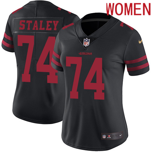2019 Women San Francisco 49ers #74 Staley black Nike Vapor Untouchable Limited NFL Jersey->women nfl jersey->Women Jersey